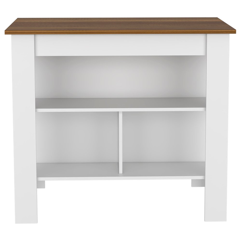 35" X 41" Brown And White Stainless Steel and Wood Counter And Utility Cabinet Utility Sink