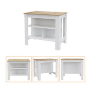35" X 41" Natural And White Stainless Steel Counter And Utility Cabinet Utility Sink