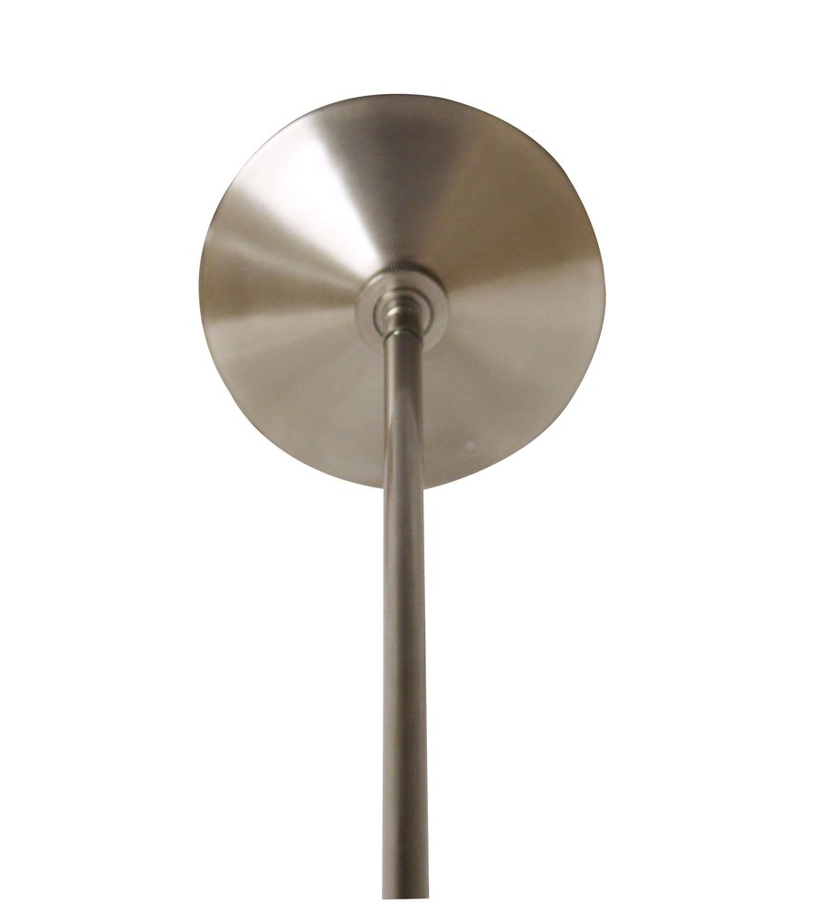 Nickel Bulb Three Light Metal Chandelier