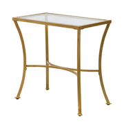 24" Gold Distressed Iron Round Pedestal End Table