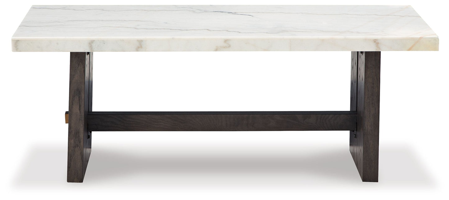 Burkhaus - Rectangular Cocktail Table - White / Dark Brown