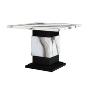 Sammi - Bar Table With And Pedestal Base - Black / White Print