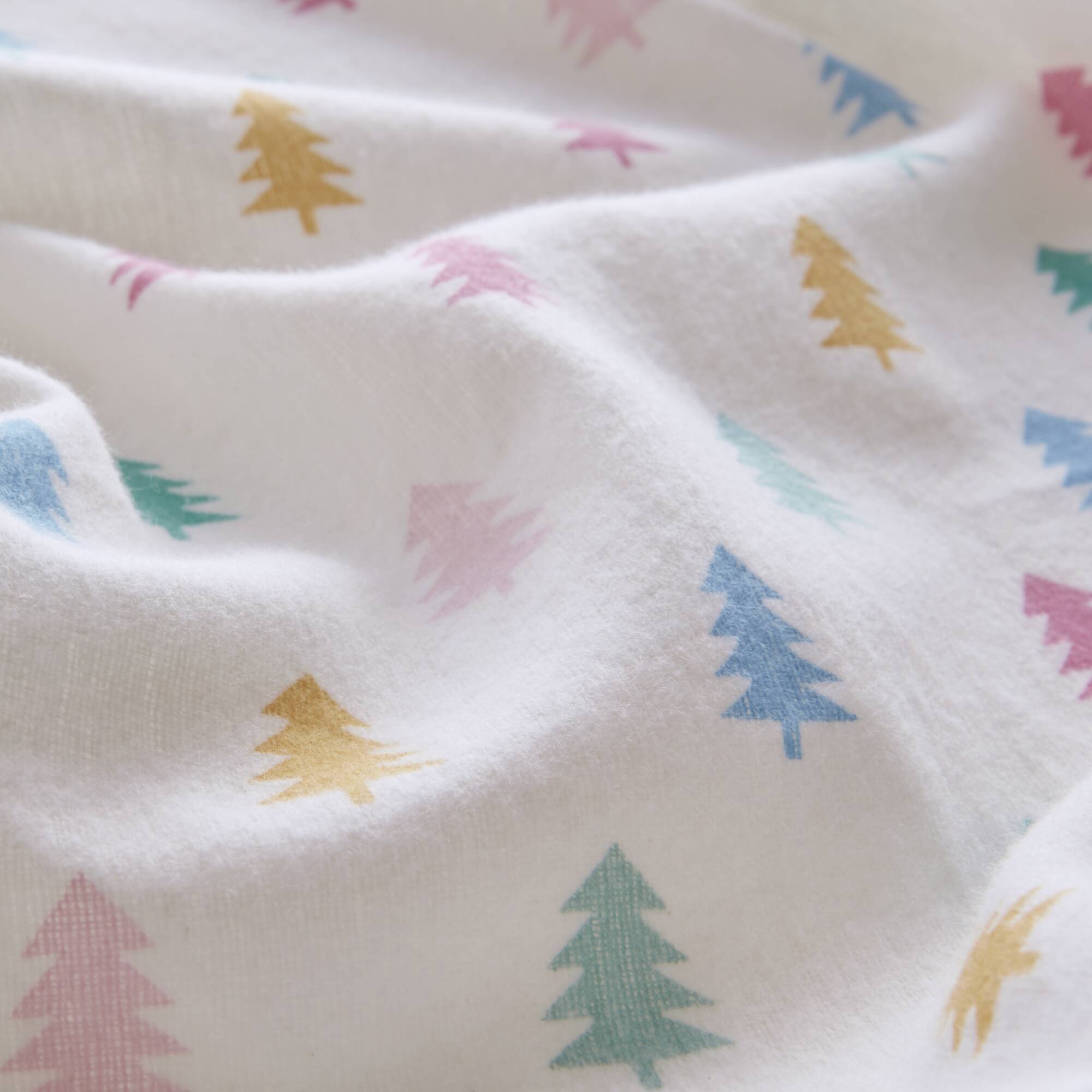 Cozy Soft - Queen 100% Flannel Pigment Printed Sheet Set - Tree Block