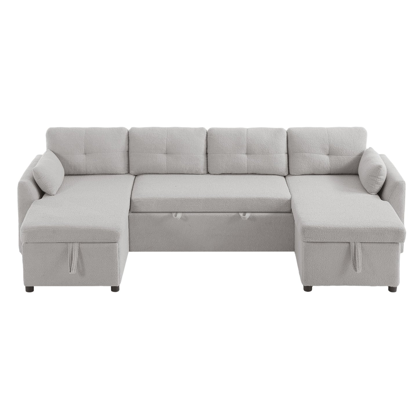 U-Shaped Sectional Sofa Bed With Storage And USB Ports