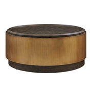 Parrish - Round Coffee Table - Brass / Woodtone