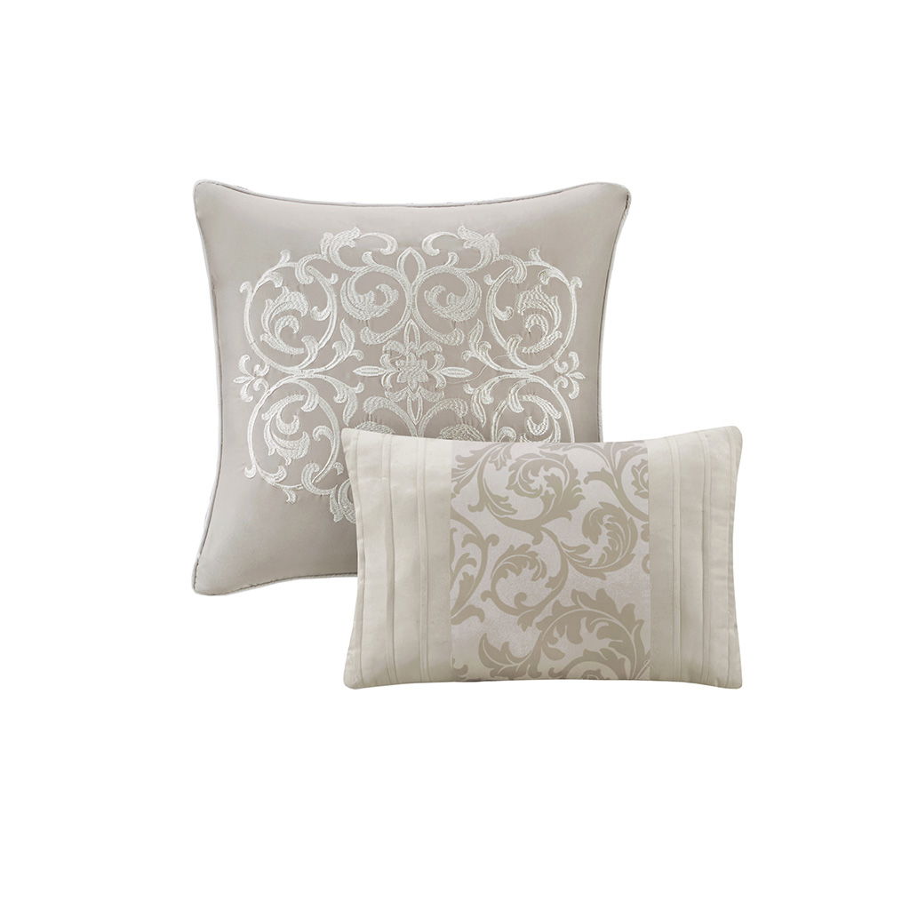Ramsey - King Embroidered 8 Piece Comforter Set - Neutral