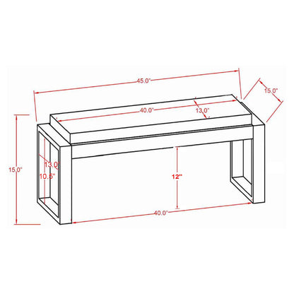 Sled - Leg Accent Bench With Abstract Upholstery - White