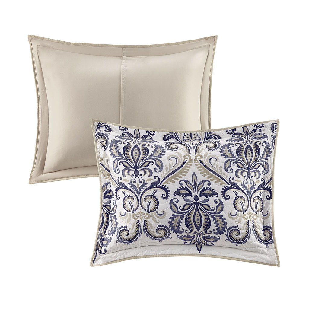 Cali - 6 Piece Reversible Coverlet Set - Blue