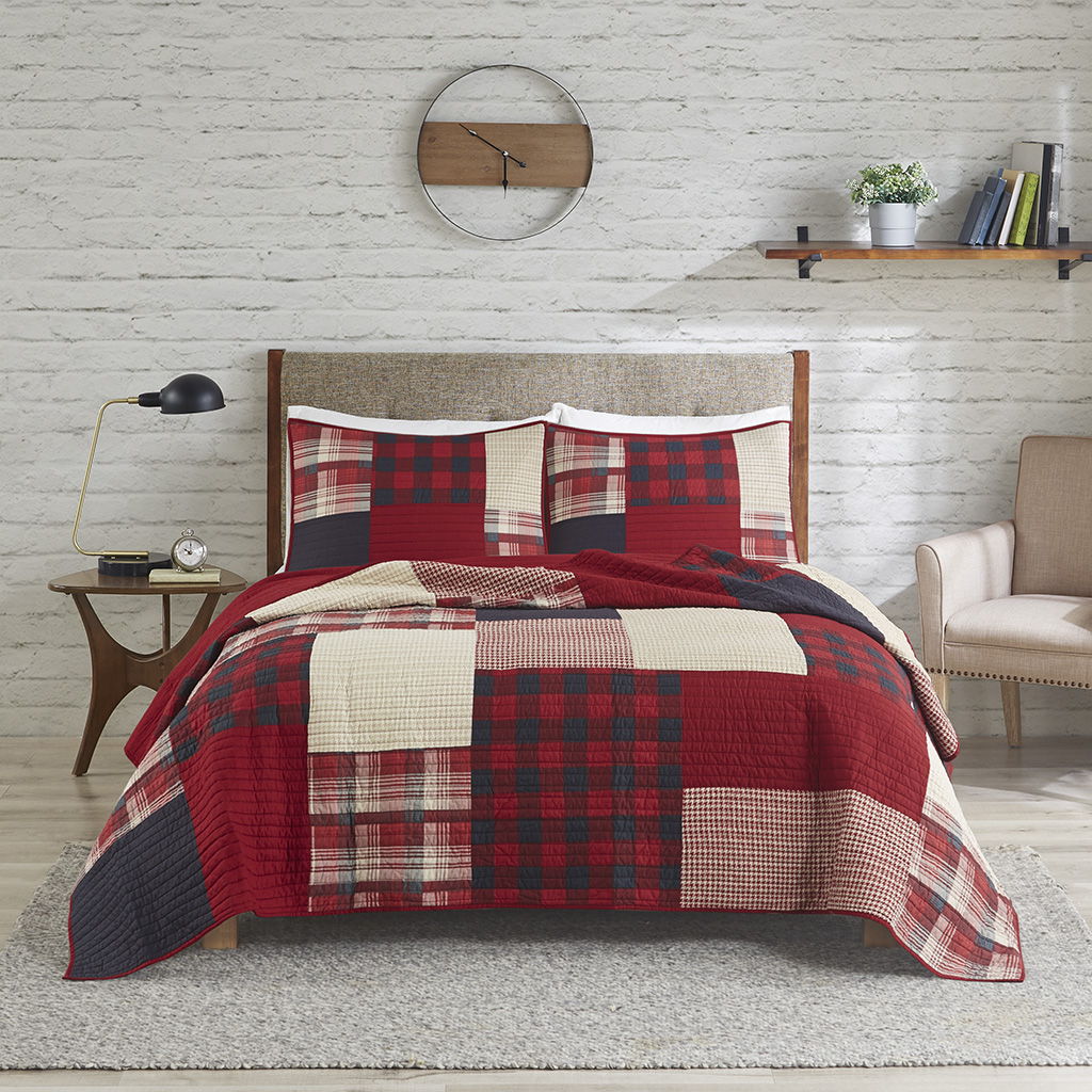 Sunset - King Oversized Coverlet Mini Set - Red