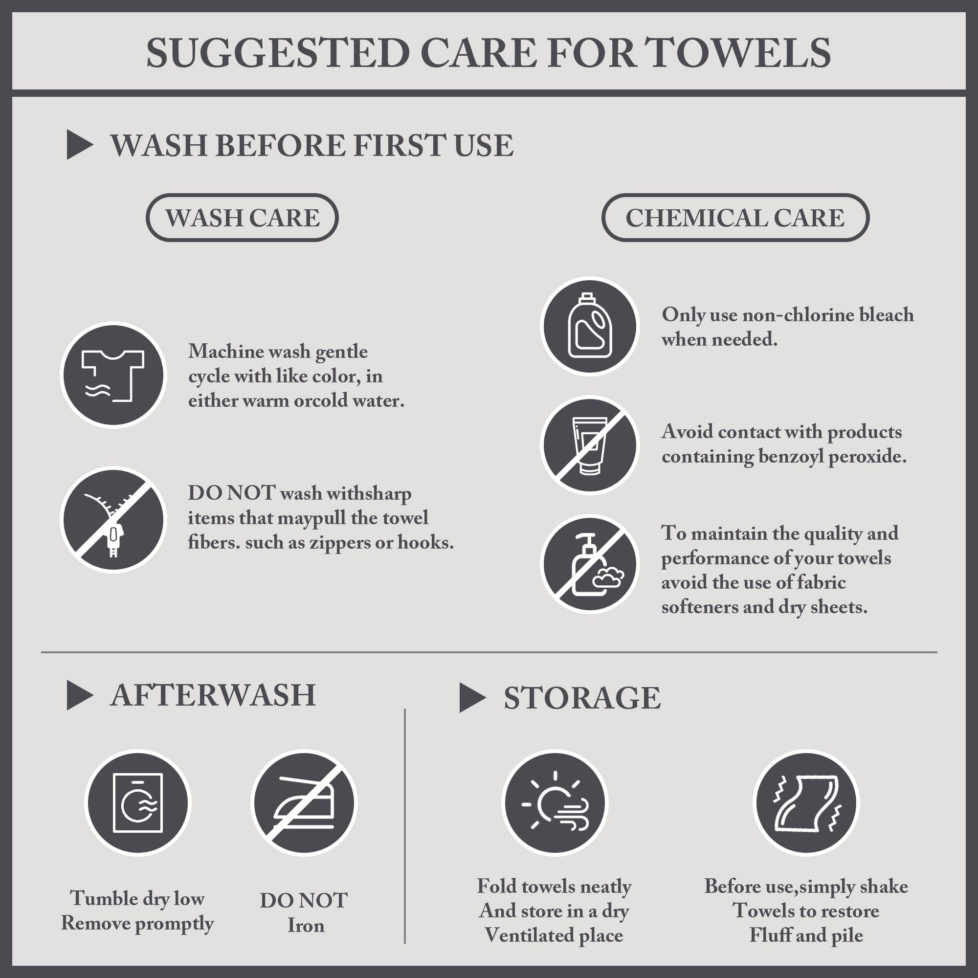Turkish - 6 Piece Bath Towel Set - Taupe