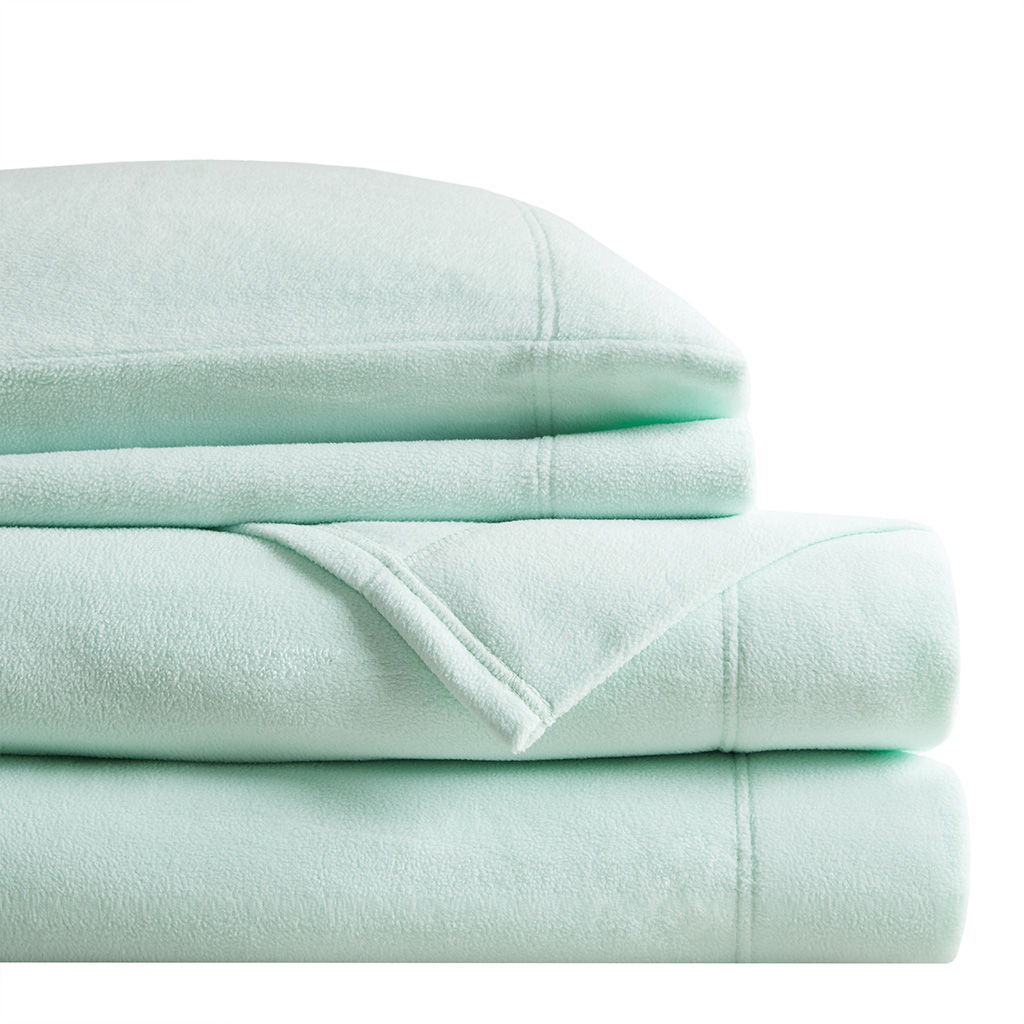 Micro Fleece - 4 Piece King Sheet Set - Aqua