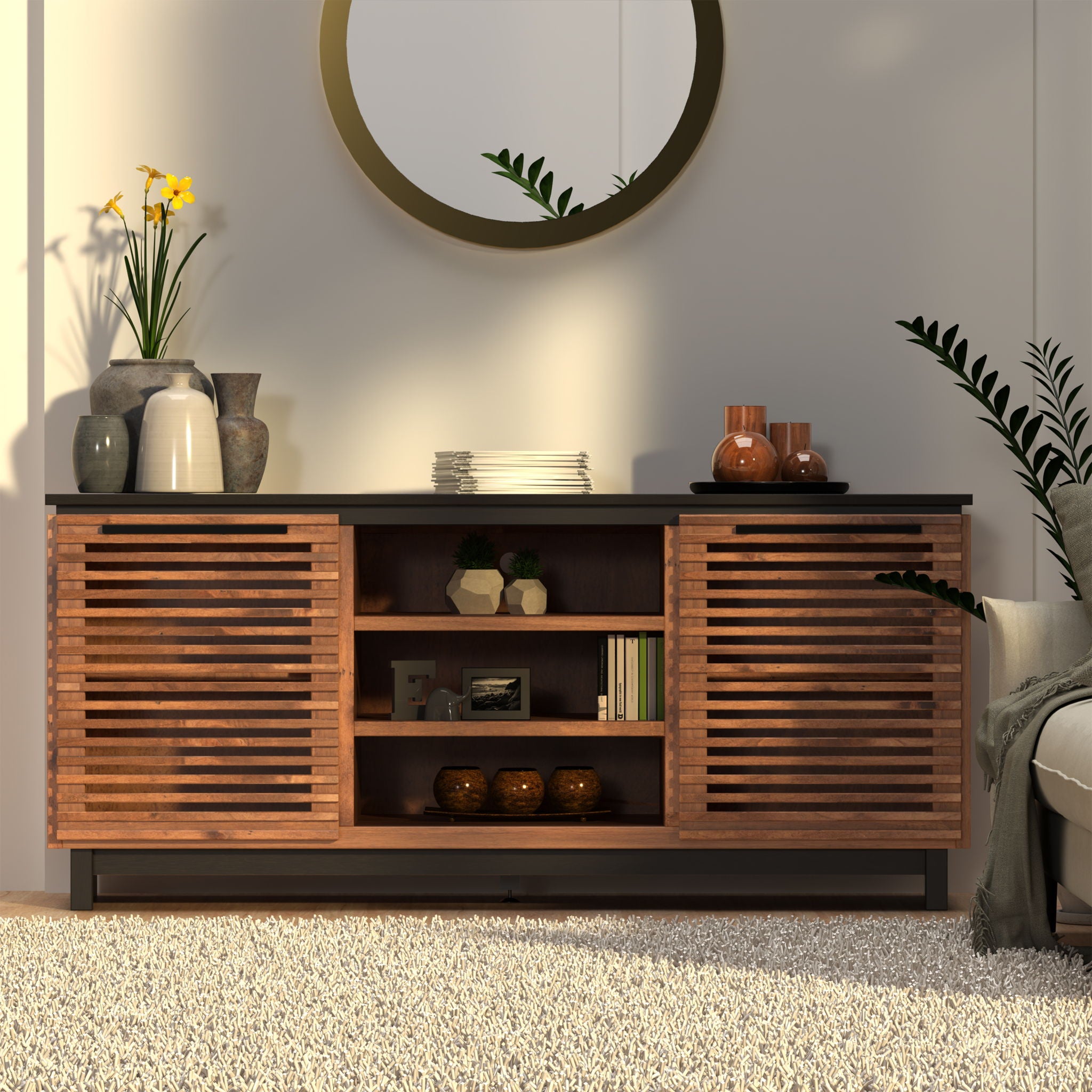 Cable Management TV Stand Console