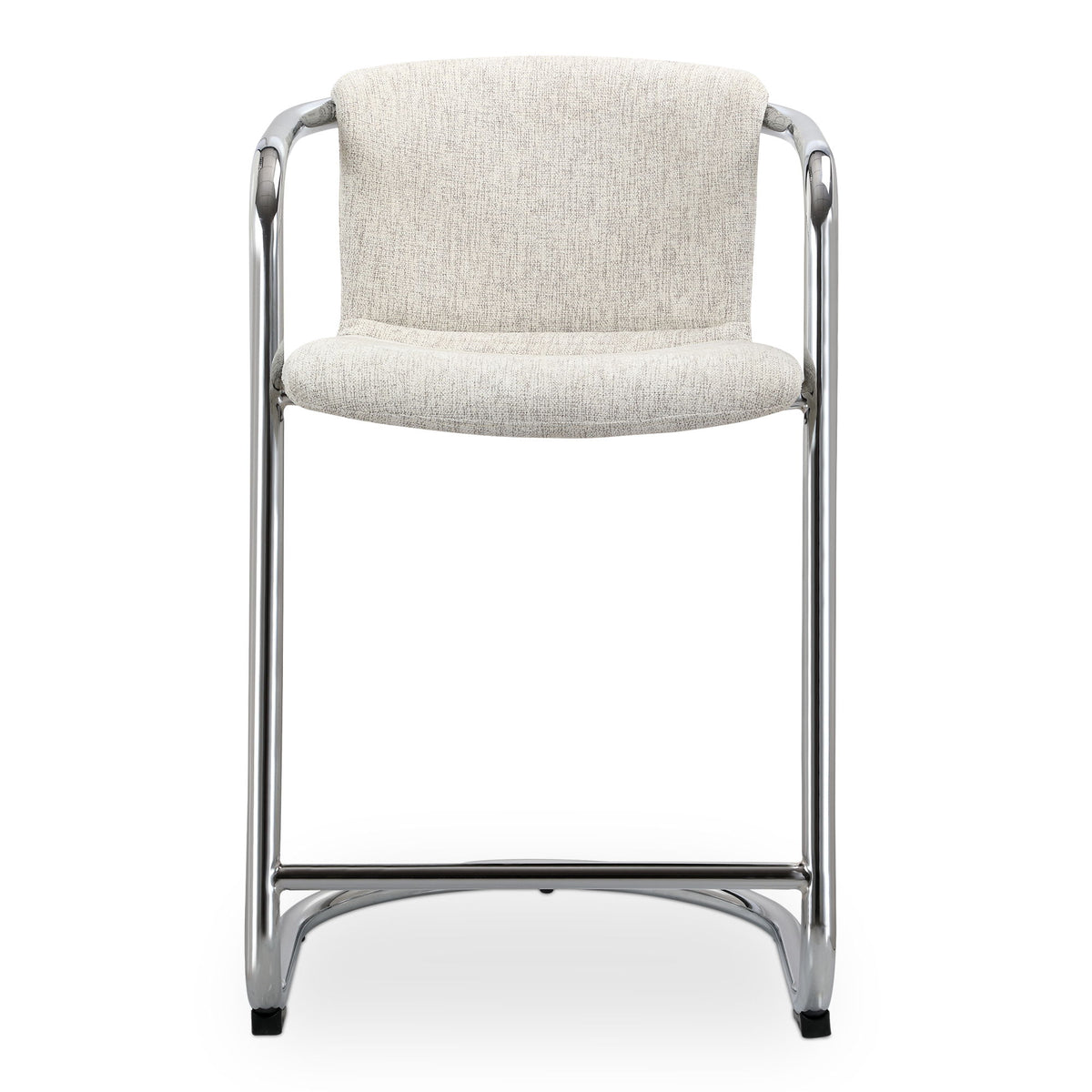 Freeman - Chrome Frame Counter Stool (Set of 2) - Blended Cream