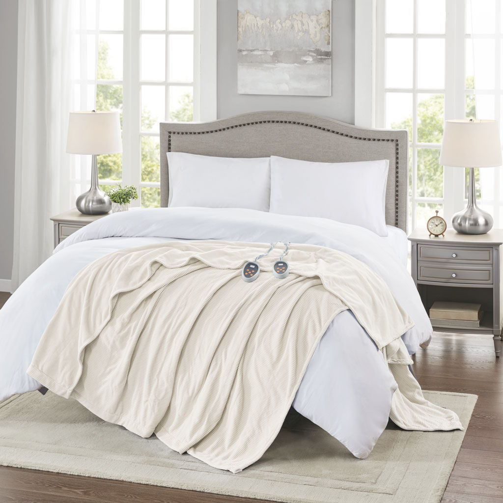 Electric Micro Fleece - King Heated Blanket - Ivory