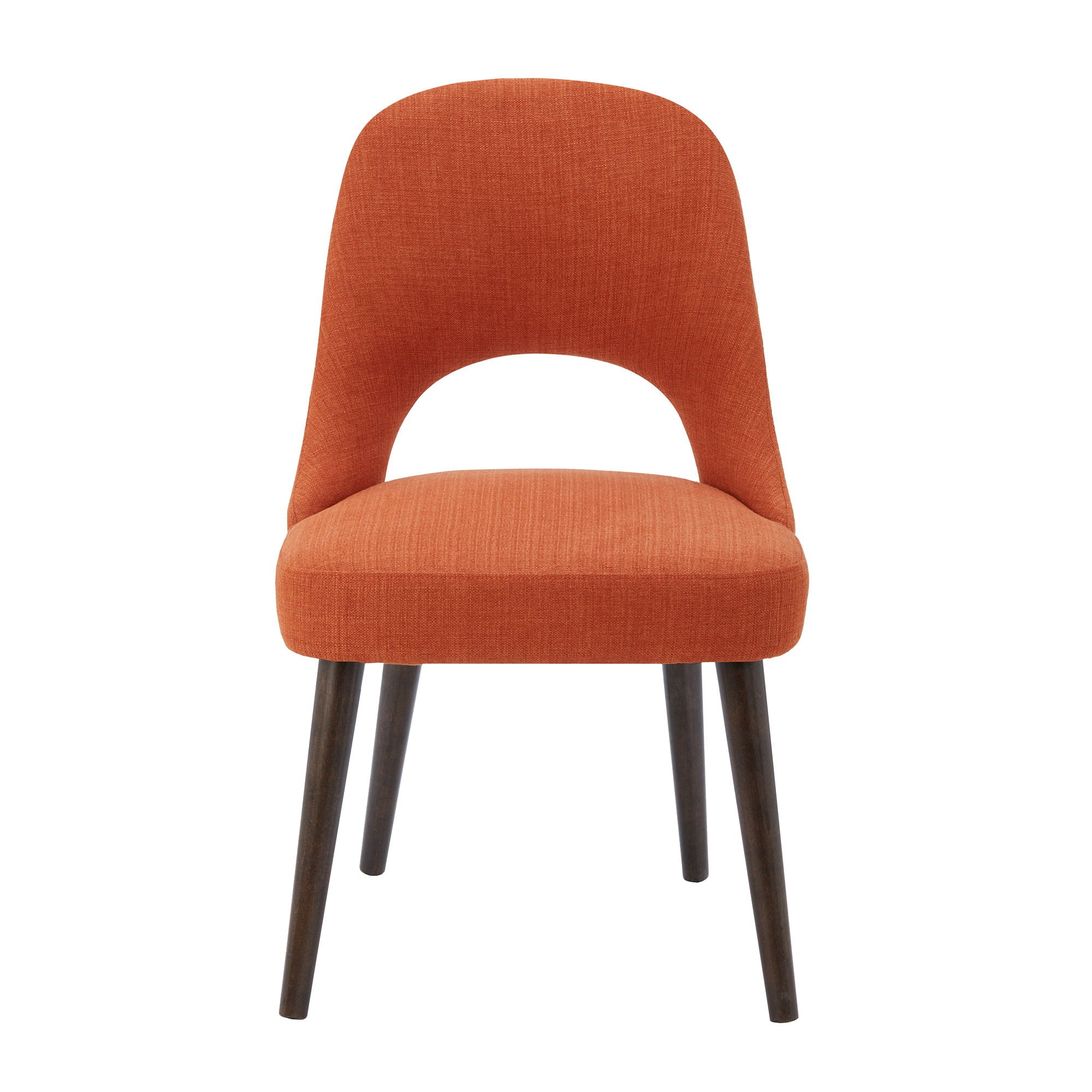 Nola - Dining Side Chair (Set of 2) - Orange / Dark Brown