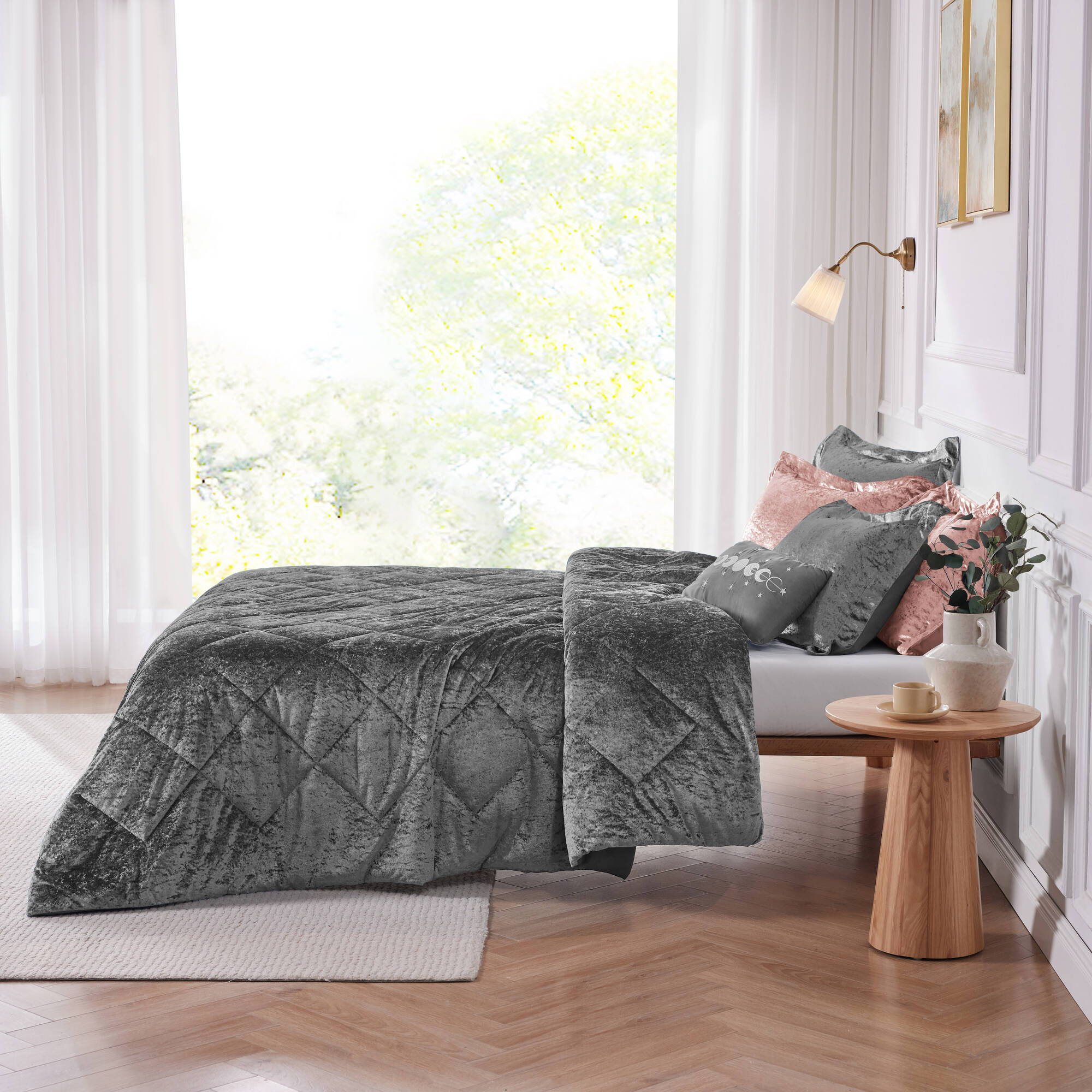 Felicia - Twin Comforter Set - Gray