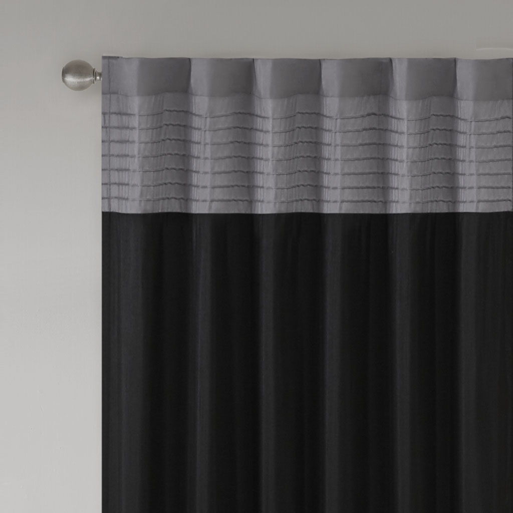 Amherst - Polyoni Pintuck Window Panel - Black
