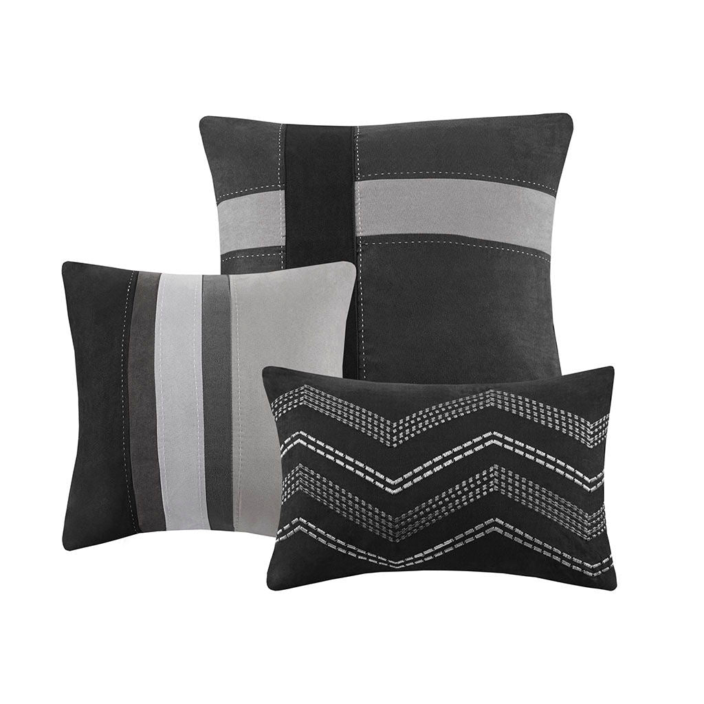 Palisades - Queen 7 Piece Comforter Set - Black