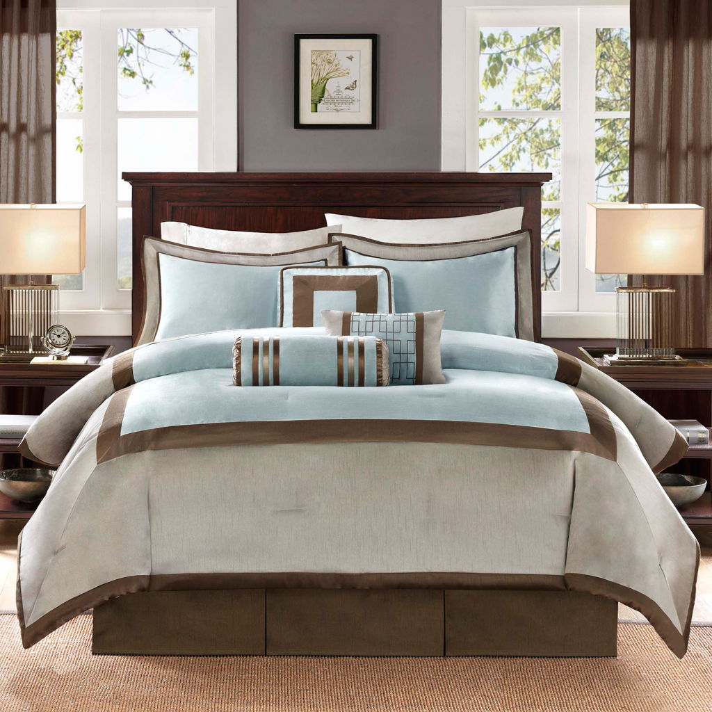 Genevieve - Queen Comforter (Set of 7) - Blue