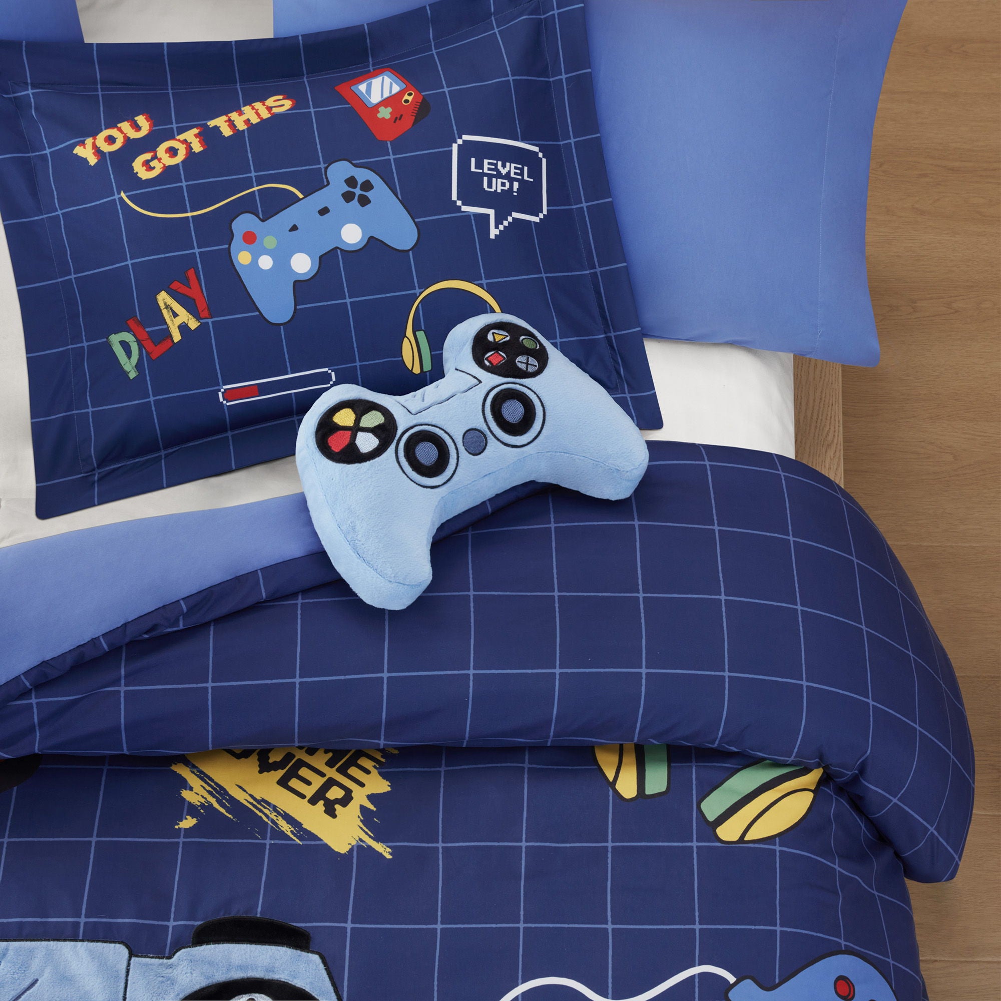 Game - Queen Comforter Set - Navy