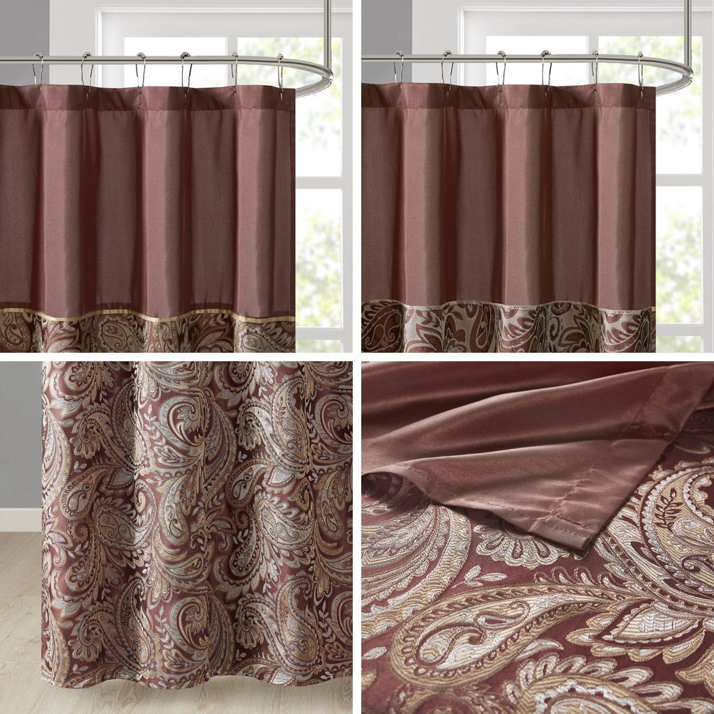 Aubrey - Shower Curtain - Burgundy