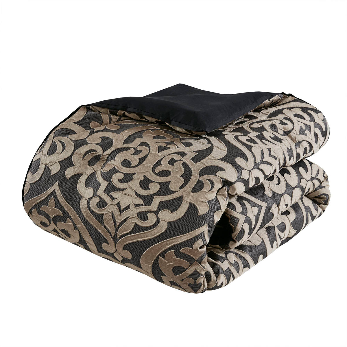 Odette - 8 Piece California King Comforter Set - Black