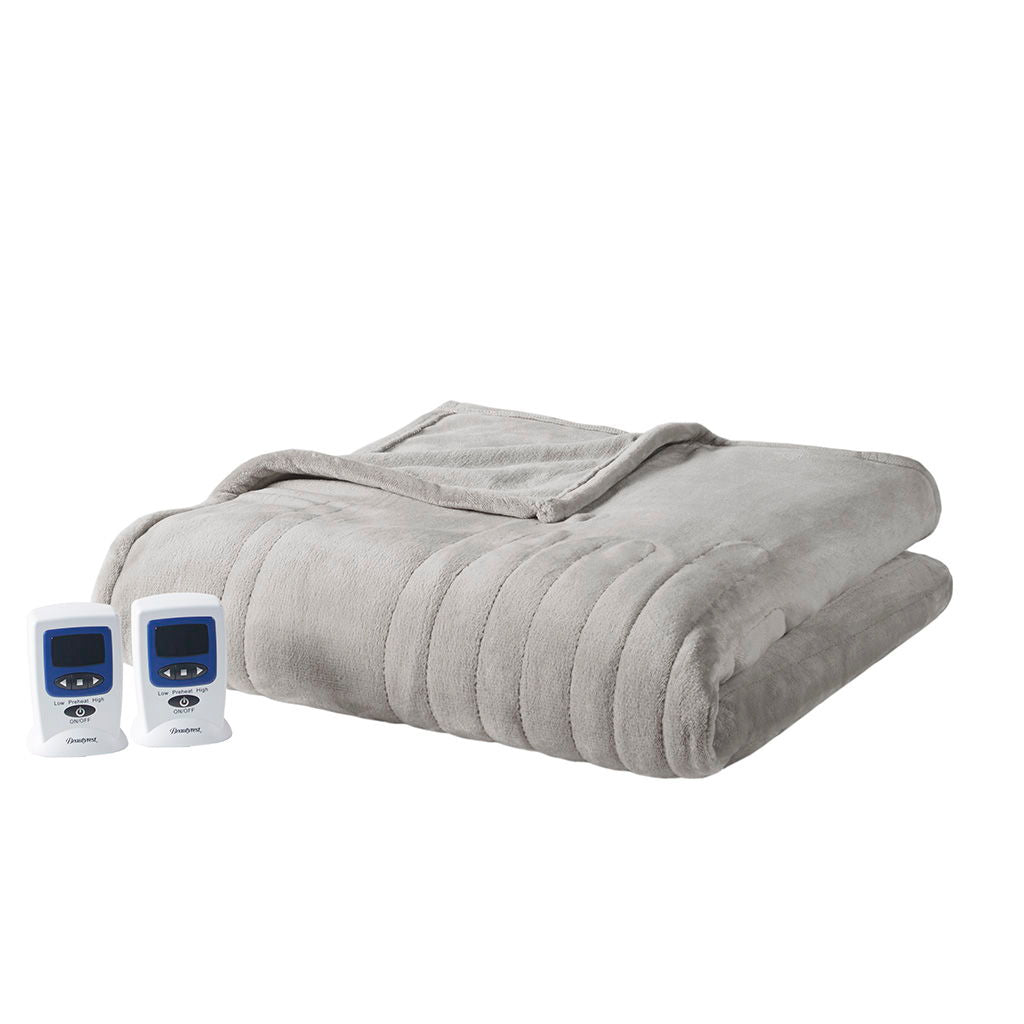 Microplush - Queen Heated Blanket With Wifi Technology - Gray