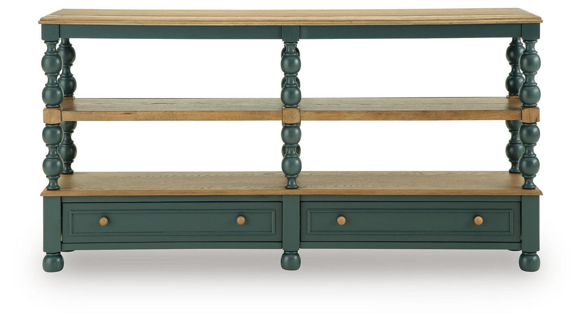 Finnworth - Console Sofa Table - Blue / Brown