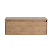 30" Wall Mounted Dressing Table With Mirror, Frame Storage Cabinet, Soft Close Door - Imitative Oak