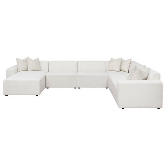 Marlowe - 7 Piece Tight Seat Modular Sectional - Ivory White