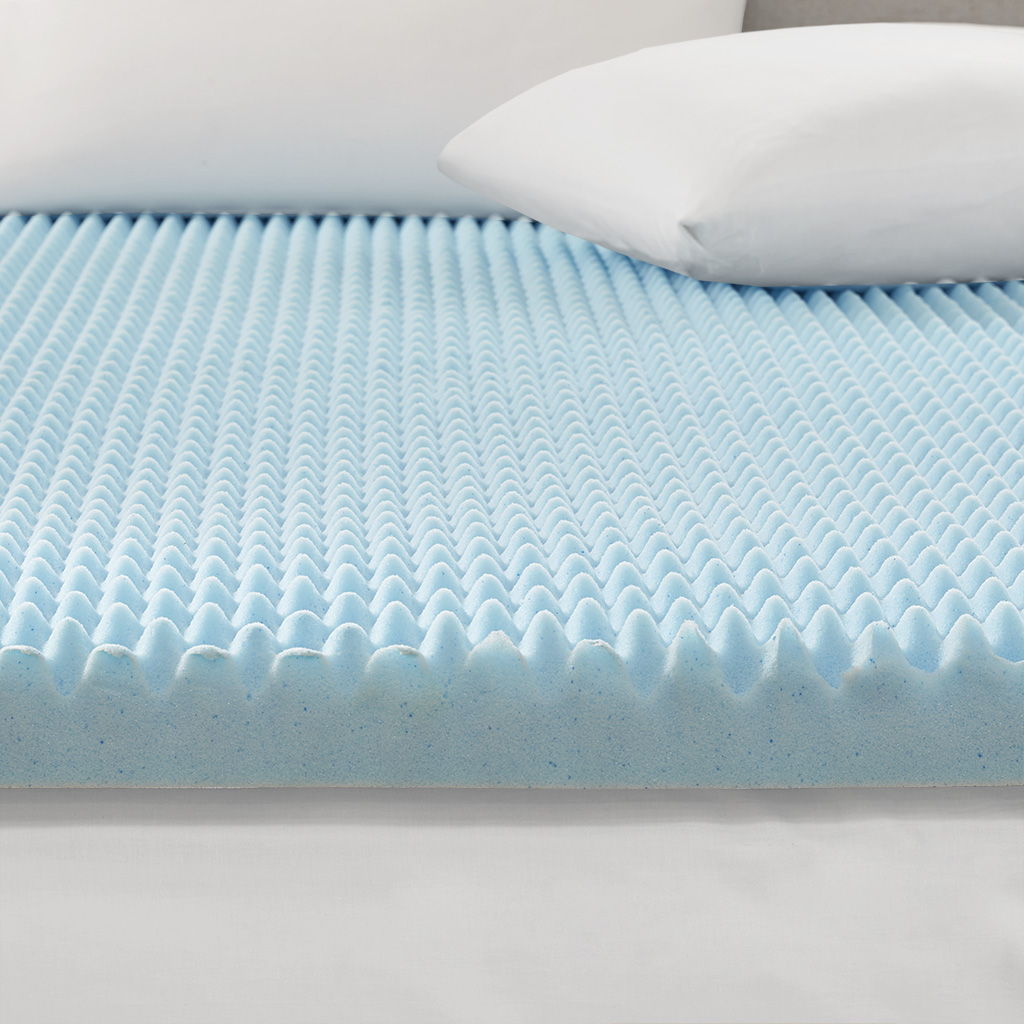 Twin Gel Memory Foam Hypoallergenic Cooling Mattress Topper - Blue