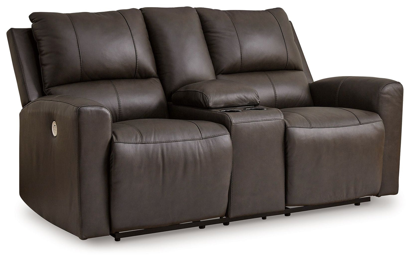 Boxmere - Dbl Power Reclining Loveseat with Console - Storm