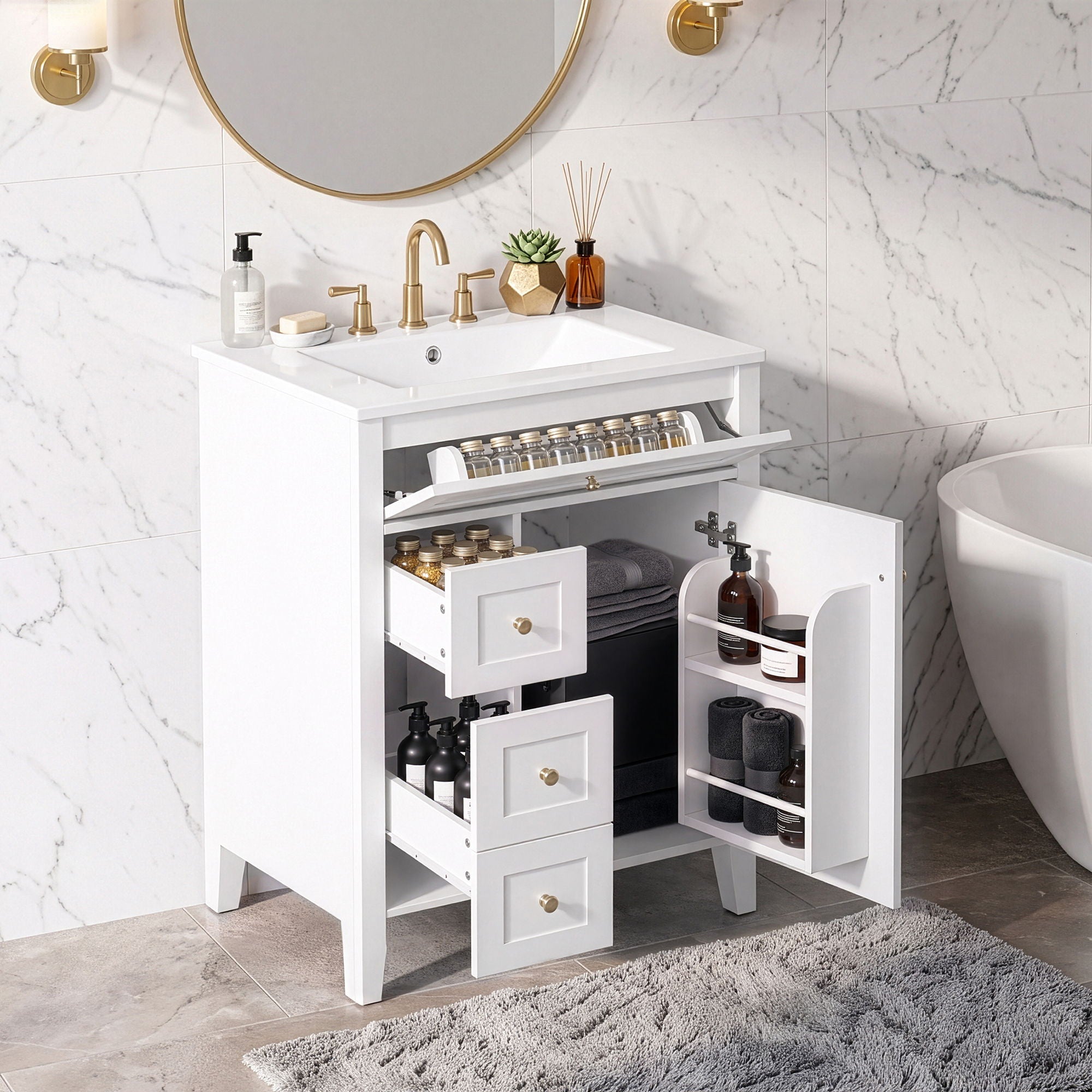 Modern Black Bathroom Vanity With Sink