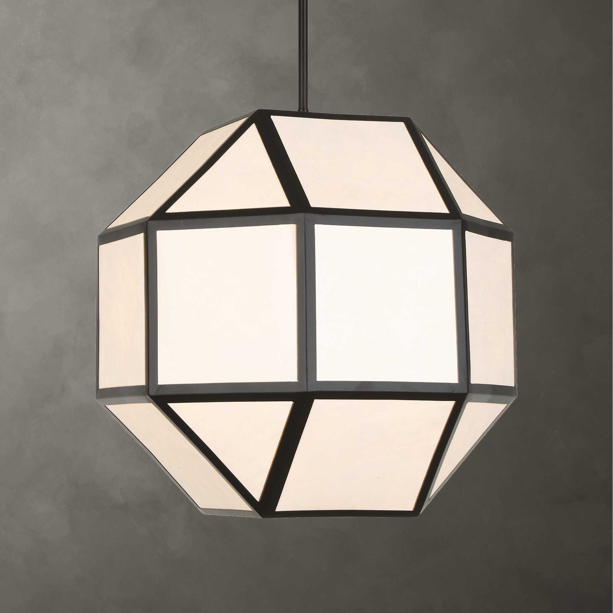 Hoi An - 4 Light Geometric Chandelier - Black