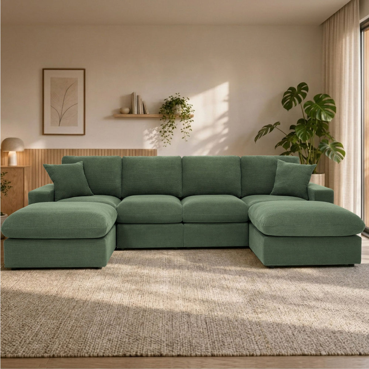 Sectional With 2 Ottomans
