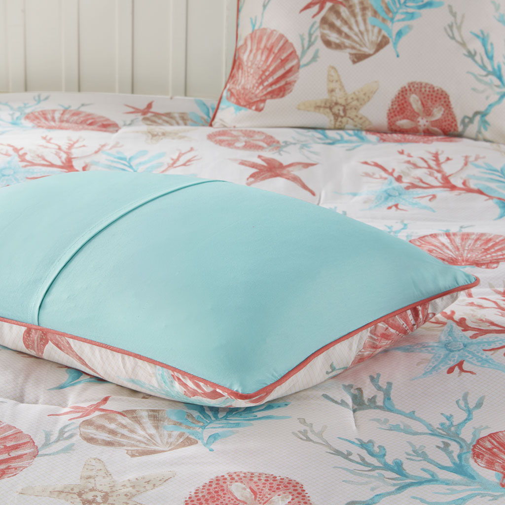 Pebble Beach - California King 7 Piece Comforter Set - Coral