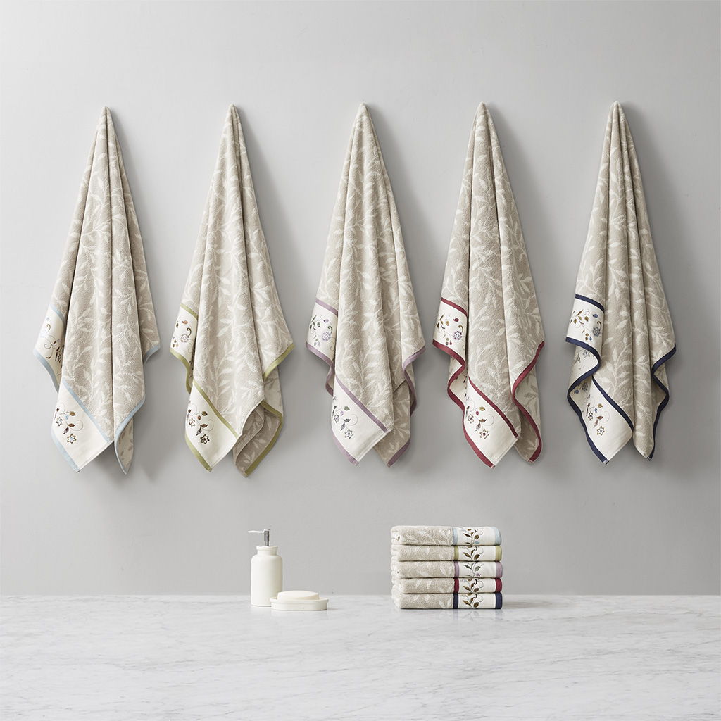 Serene - Jacquard 6 Piece Towel Set - Purple