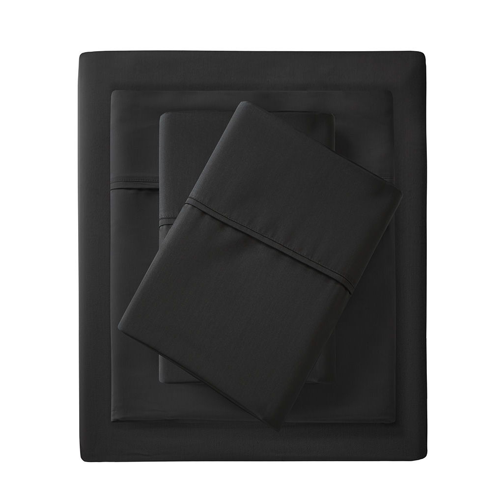 1500 Thread Count - 4 Piece Queen Blend Sheet Set - Black