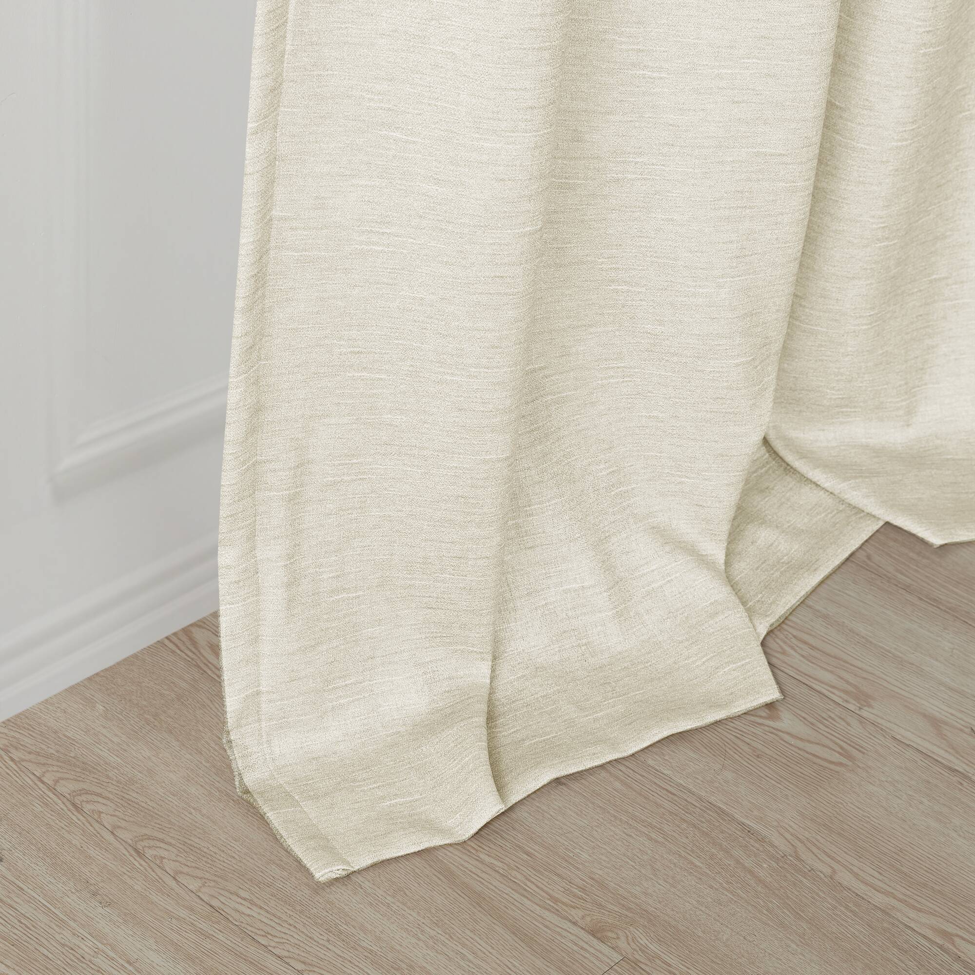 Como - 95" Tonal Printed Total Blackout Window Panel Pair - Ivory