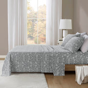 Cozy Cotton Flannel - California King Printed Sheet Set - Sage Winter Fauna