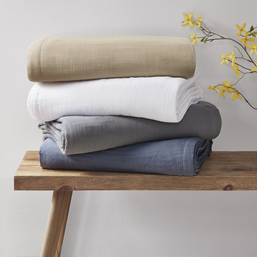 Gauze - King 100% Lightweight Blanket - Charcoal