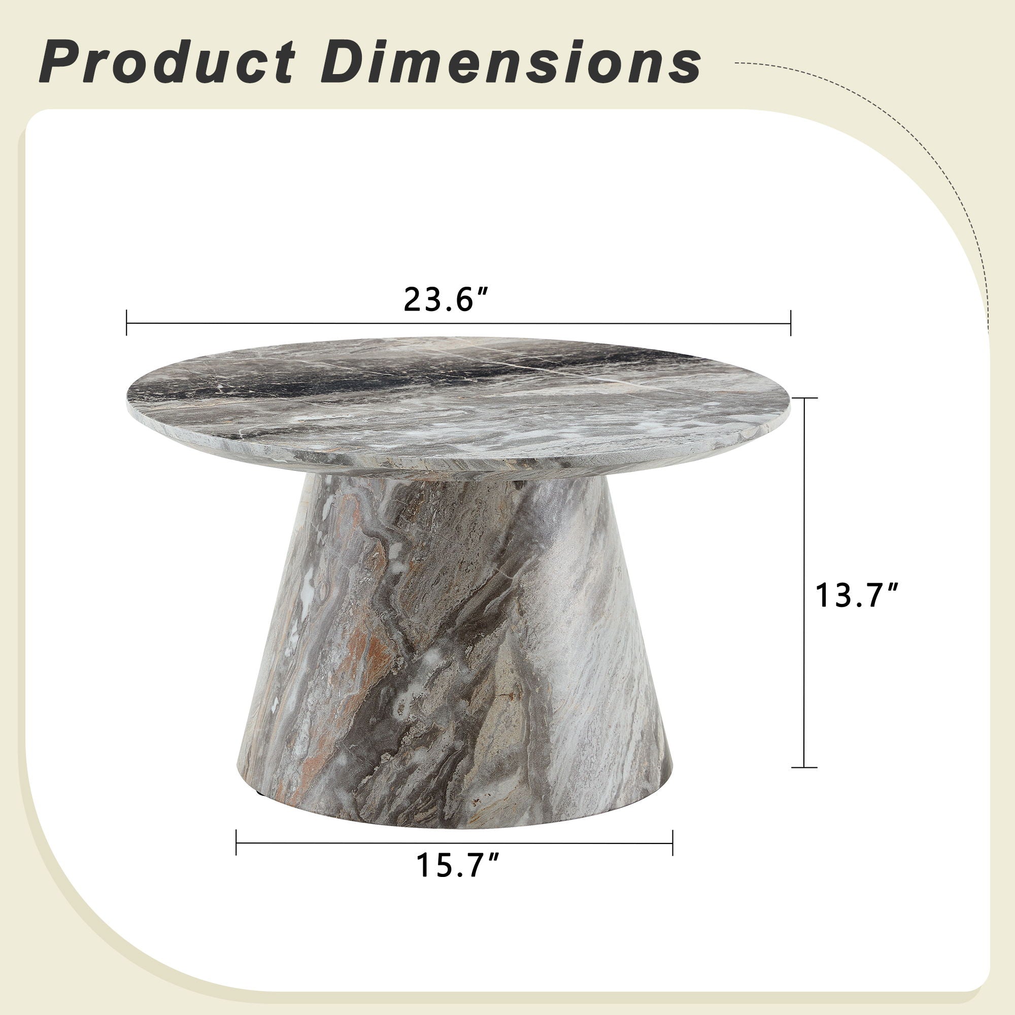 Circular Coffee Table With Adjustable Feet