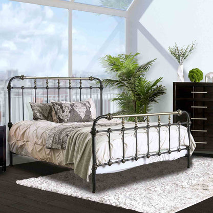 Transitional Style Bed With Accents