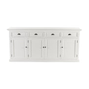 82" White Solid Wood Buffet Table