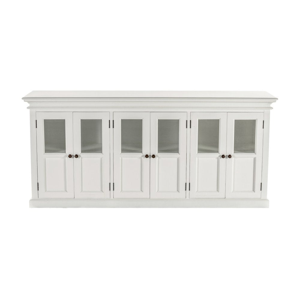 82" White Solid Wood Buffet Table With Six Doors