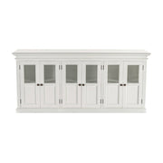 82" White Solid Wood Buffet Table With Six Doors