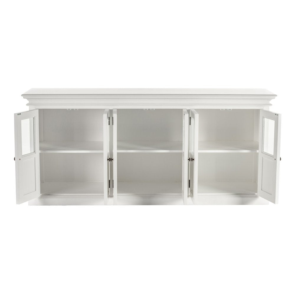 82" White Solid Wood Buffet Table With Six Doors