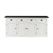 81" White & Black Solid Wood Buffet Table