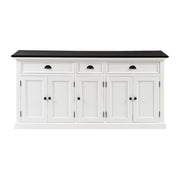74" Black And White Solid Wood Buffet Table