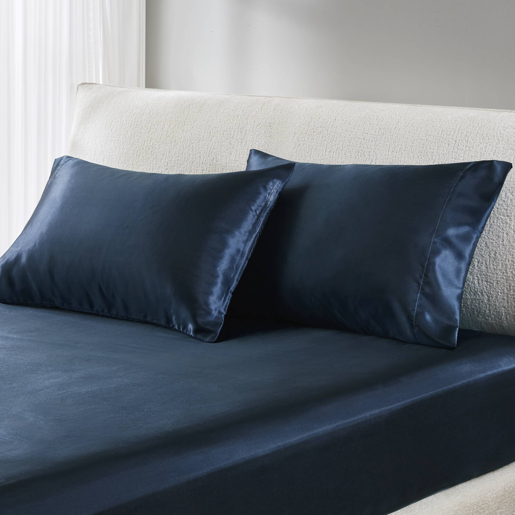 Satin - King Luxury Pillowcases (Set of 2) - Midnight Blue